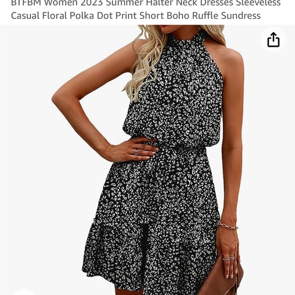 Polka dot summer halter dress - Picture 2 of 5